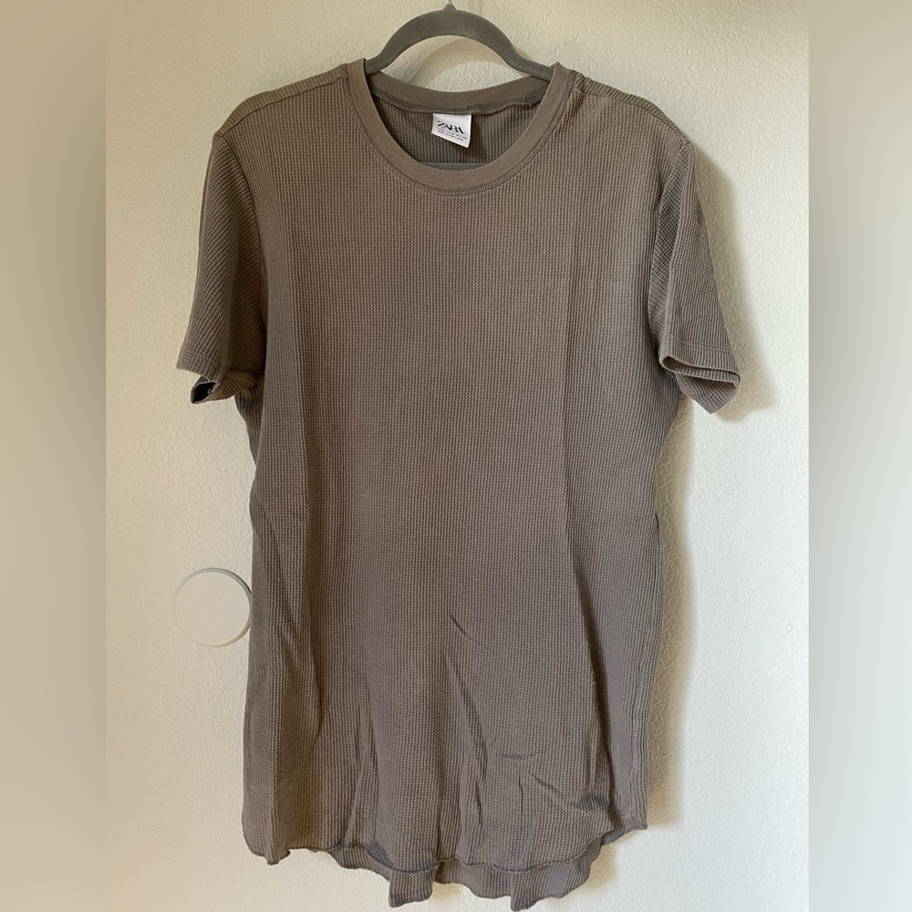 Zara long line waffle tee (Size M)